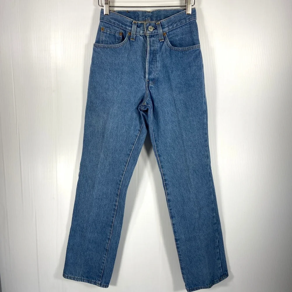 VTG 80s Levis‎ Red Tab 26501 Blue Denim Buttonfly High Rise Jeans Womens 25